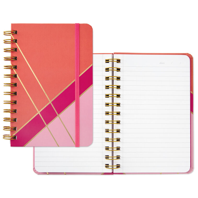 Hallmark Coral And Pink Color Block Spiral Notebook