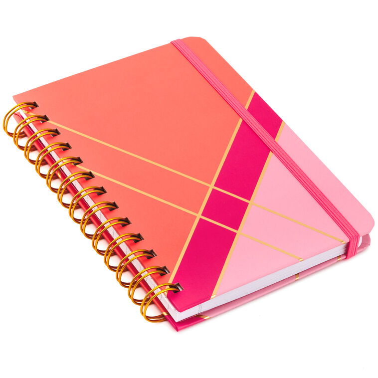 hallmark Coral and Pink Color Block Spiral Notebook