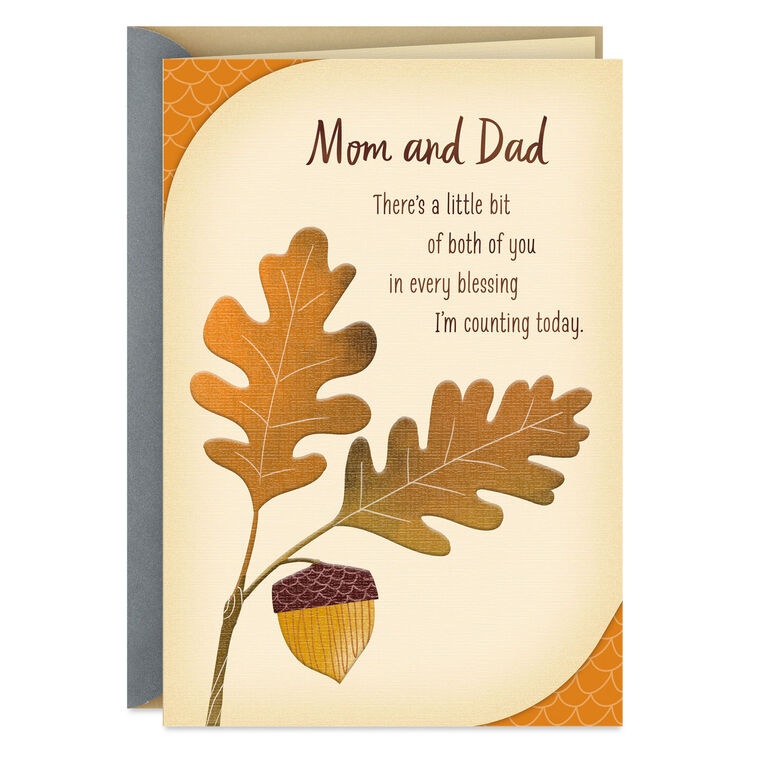 hallmark Counting You in My Blessings Thanksgiving Card for Mom and Dad