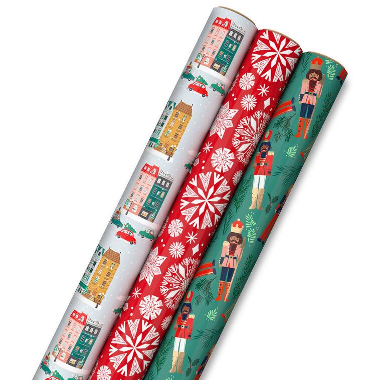 hallmark Cozy Traditions 3-Pack Christmas Wrapping Paper
