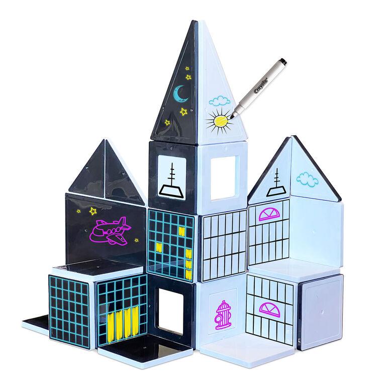 Hallmark Crayola Black & White Doodle Magnetic Tiles Set 35 Pieces