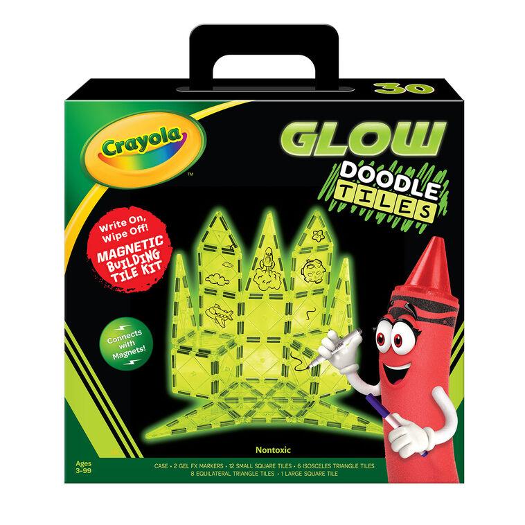 hallmark Crayola Glow Doodle Magnetic Tiles Set 30 pieces