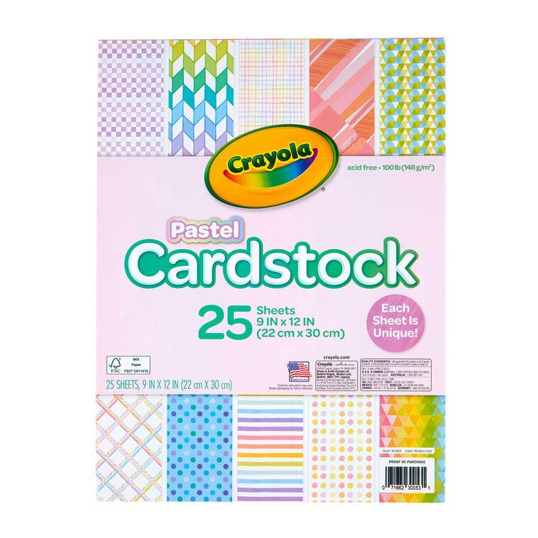 Hallmark Crayola Pastel Cardstock 25 Patterned Sheets