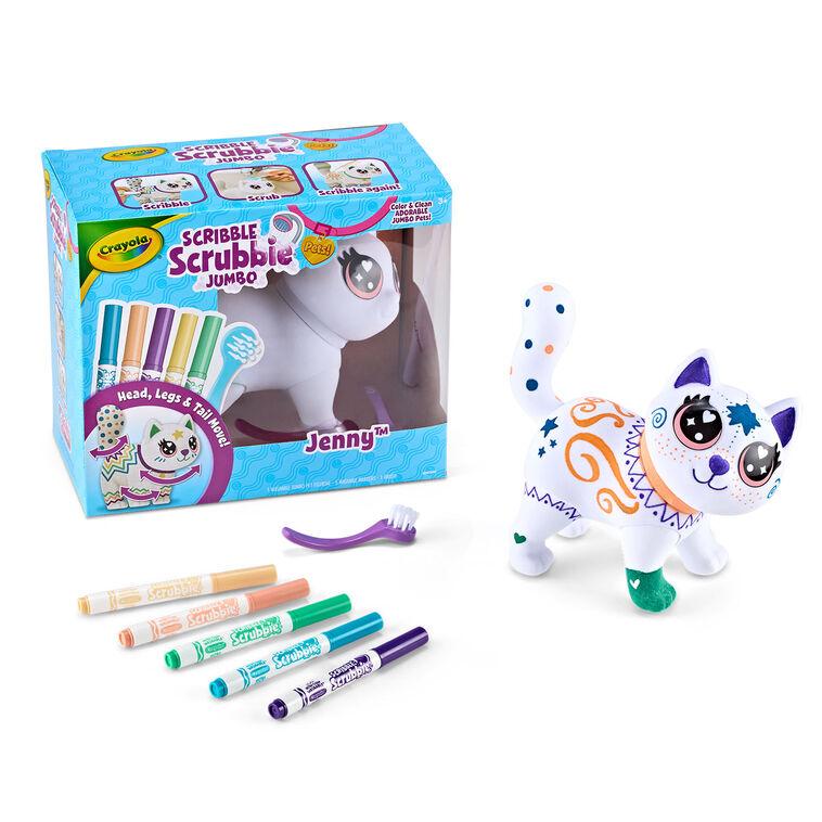 hallmark Crayola Scribble Scrubbies Jenny Jumbo Cat Coloring Set