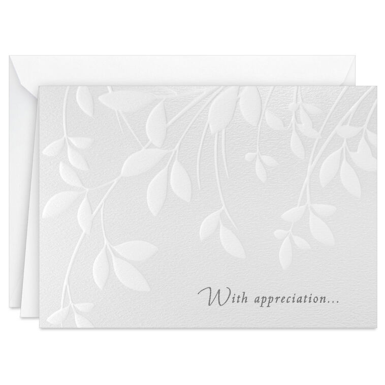 Hallmark Cream Leaves Sympathy Thank You Notes Pack Of 10