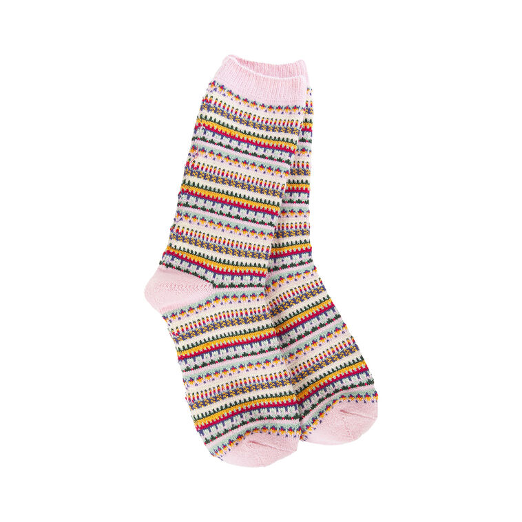 hallmark Crescent Sock Company Pink Multicolor Striped Boho Crew Socks