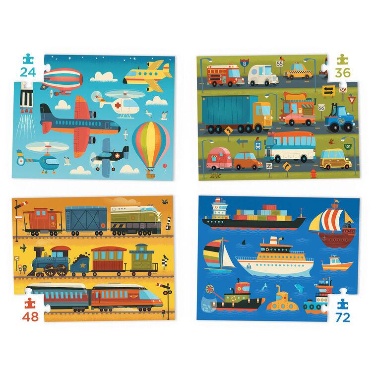 Hallmark Crocodile Creek Fun Vehicles Assorted Puzzles Set Of 4