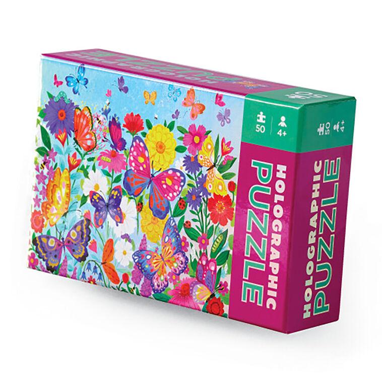 hallmark Crocodile Creek Holographic Butterflies 50-Piece Jigsaw Puzzle
