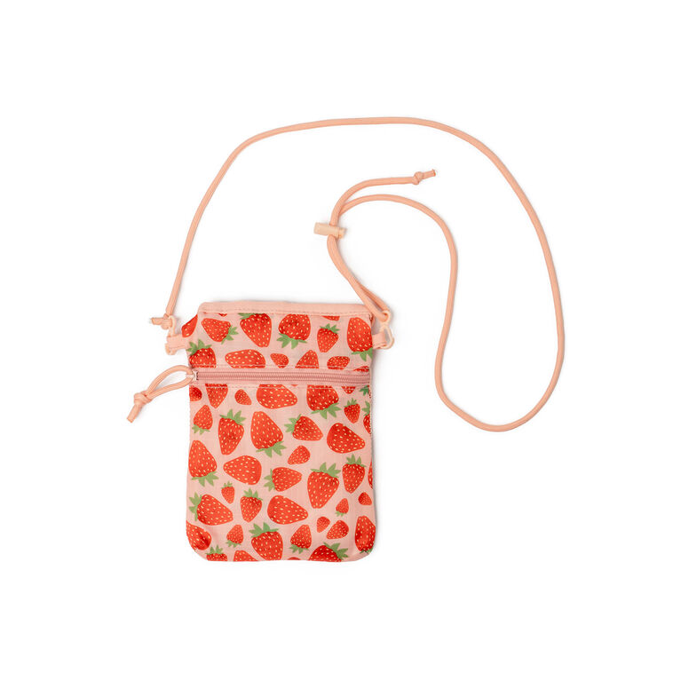 hallmark Crush Strawberry Print Convertible Crossbody Shopping Bag