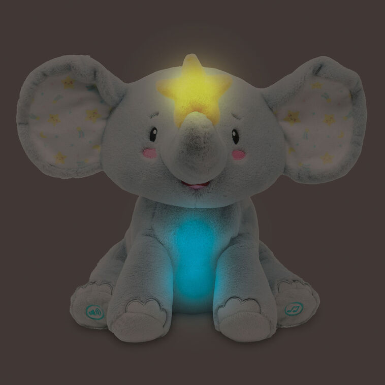 Hallmark Cuddle Barn Twinkling Starlight Light-Up Musical Elephant Plush Toy 11"
