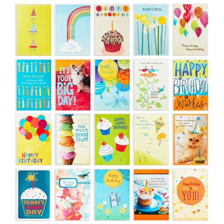 hallmark Cupcakes and Confetti Assorted Birthday Cards Box of 20