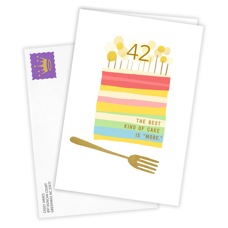 Hallmark Custom Number Cake Milestone Birthday Card