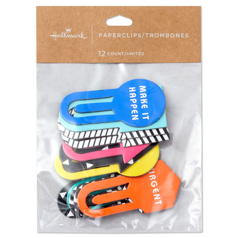 Hallmark Cute And Colorful Assorted Jumbo Paper Clips Set Of 12