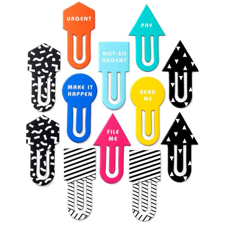 hallmark Cute and Colorful Assorted Jumbo Paper Clips Set of 12