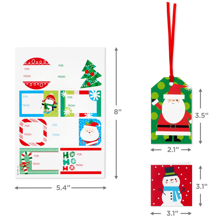 Hallmark Cute And Colorful Christmas Gift Tag Kit Set Of 80