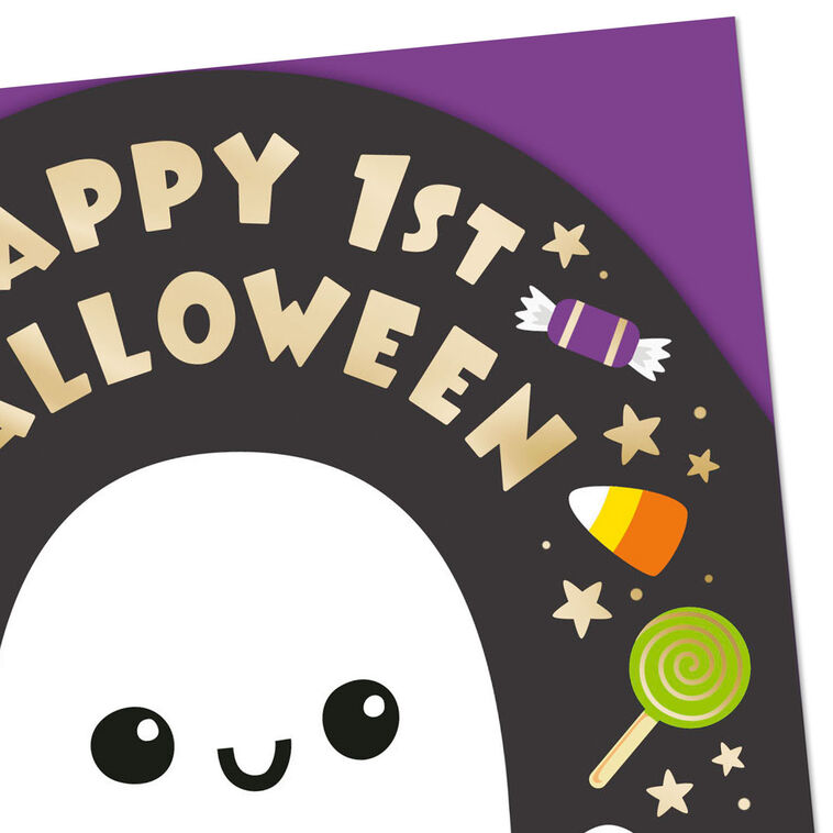 Hallmark Cute And Cuddly Ghost Baby's First Halloween Card
