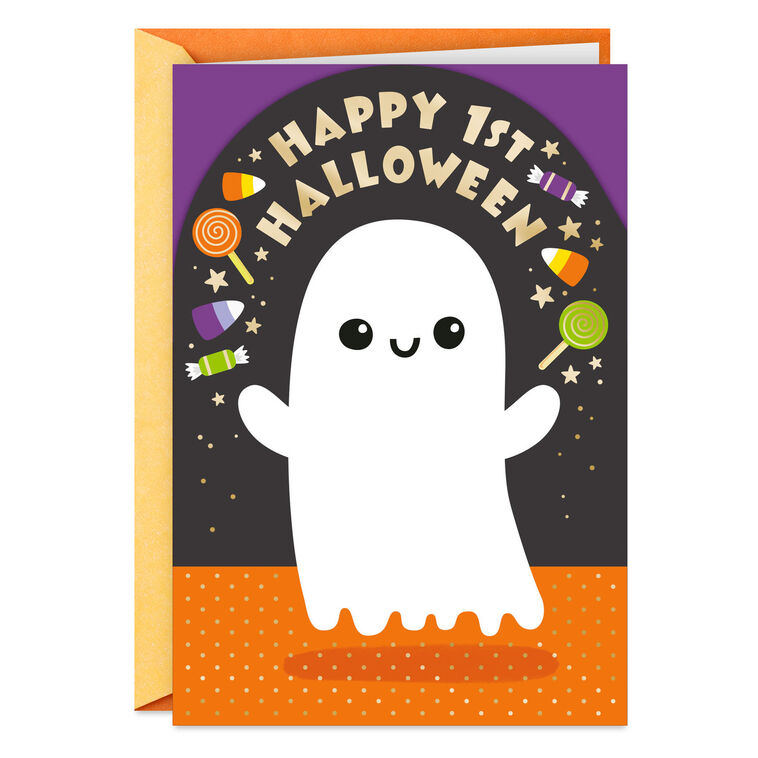 hallmark Cute and Cuddly Ghost Baby's First Halloween Card
