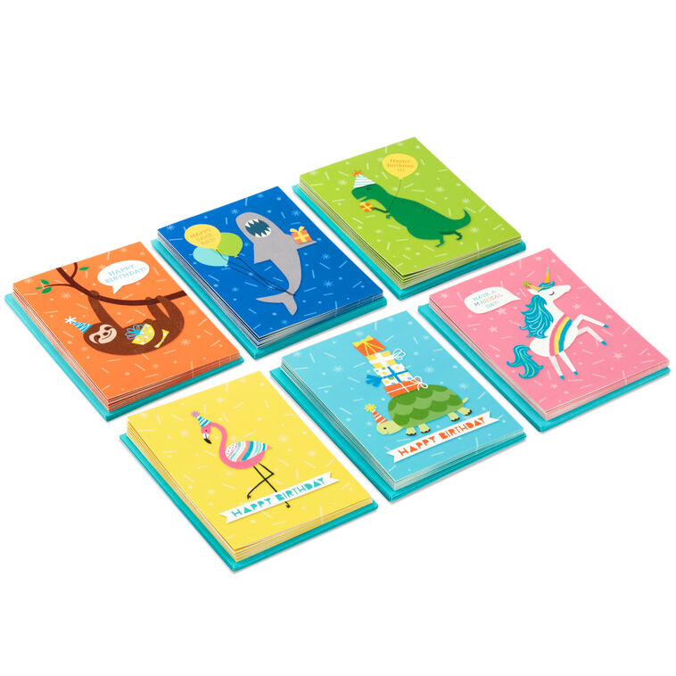 hallmark Cute Animals Assorted Blank Kids Birthday Cards Pack of 48