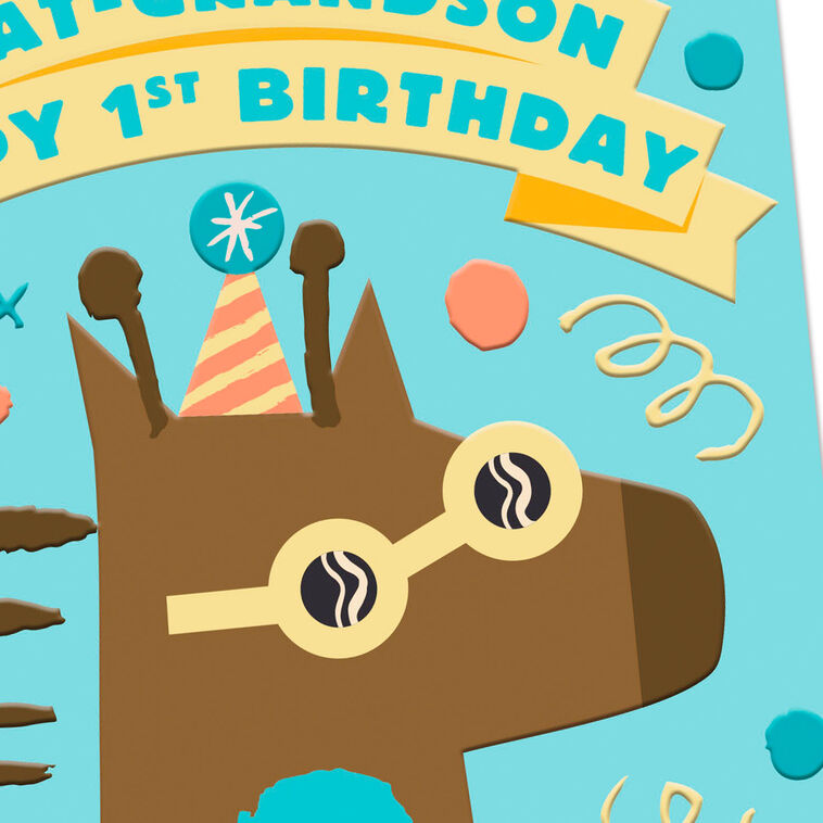 Hallmark Cute Giraffe 1st Birthday Card For Great-Grandson