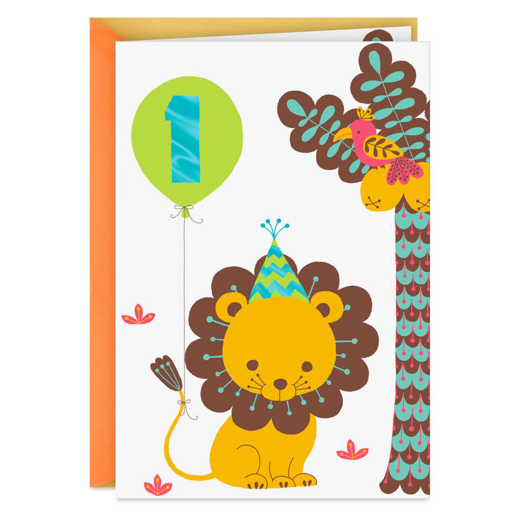 hallmark Cutest Cub in the Jungle First Birthday Card for Boys