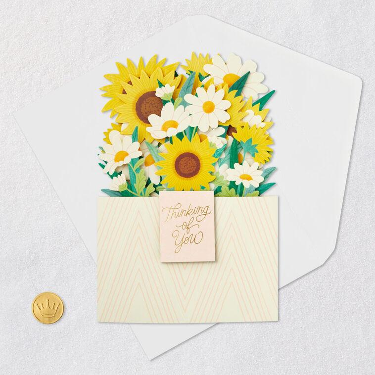 Hallmark Daisy And Sunflower Bouquet Thinking Of You 3D Pop-Up Card