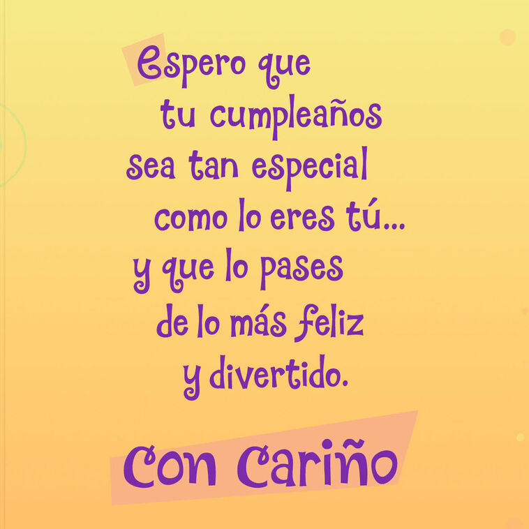 Hallmark Day As Special As You Are Spanish-Language Birthday Card