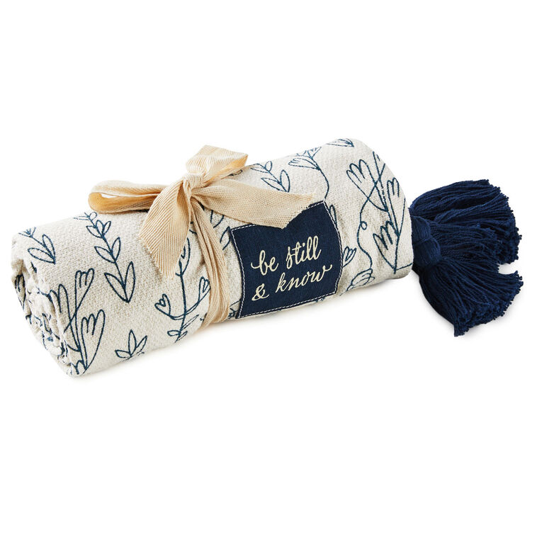 Hallmark DaySpring Be Still And Know Throw Blanket With Tassels 50x60