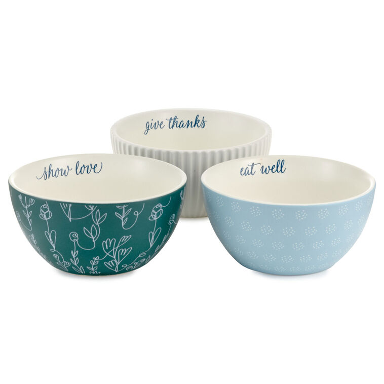 Hallmark DaySpring Give Thanks Ceramic Bowls Set Of 3