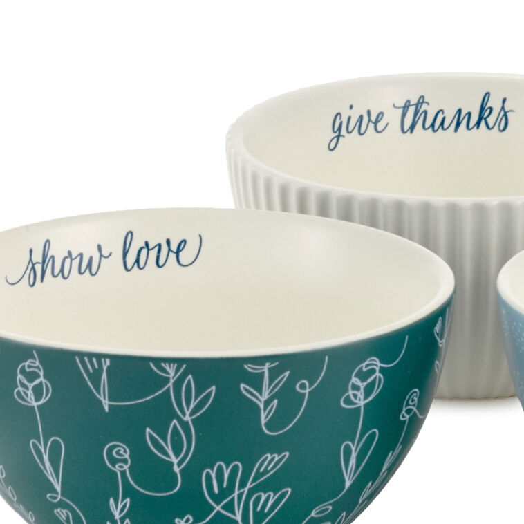 Hallmark DaySpring Give Thanks Ceramic Bowls Set Of 3