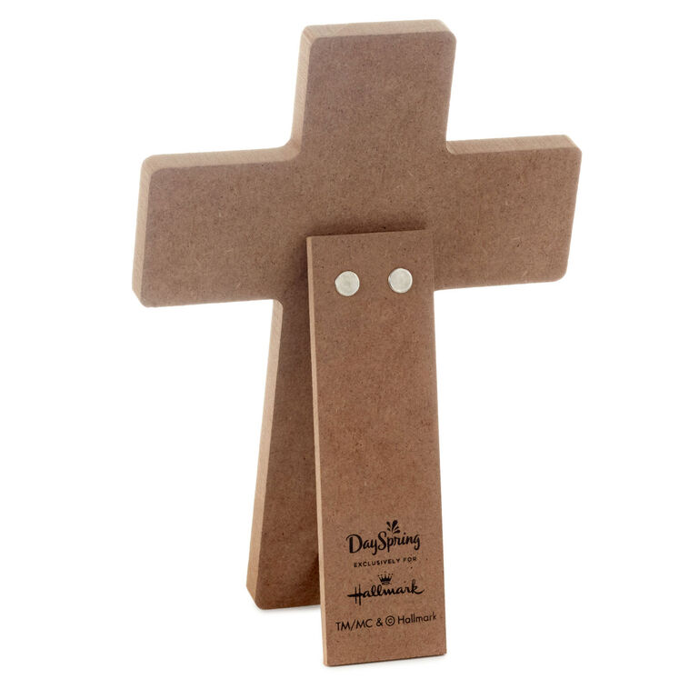 Hallmark DaySpring Wood And Ceramic Cross With Scripture