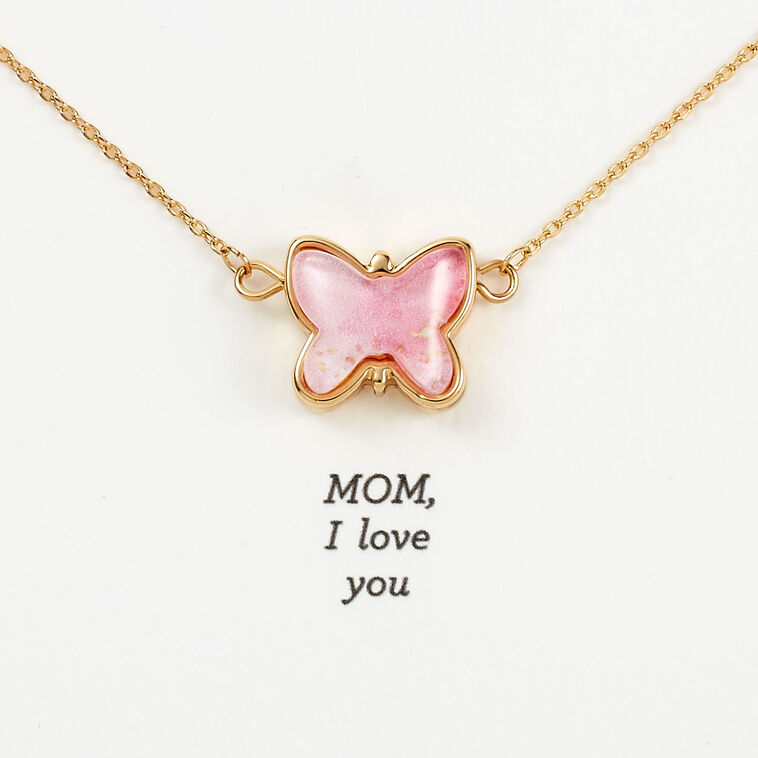 hallmark Demdaco Artful Butterfly Charm Necklace for Mom 16"