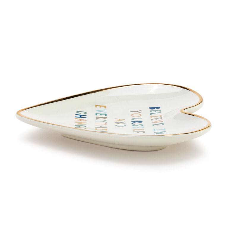 Hallmark Demdaco Believe In Yourself Art Heart Trinket Dish