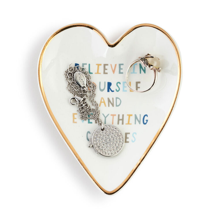 Hallmark Demdaco Believe In Yourself Art Heart Trinket Dish