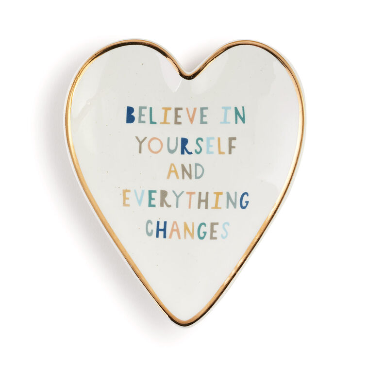 hallmark Demdaco Believe In Yourself Art Heart Trinket Dish