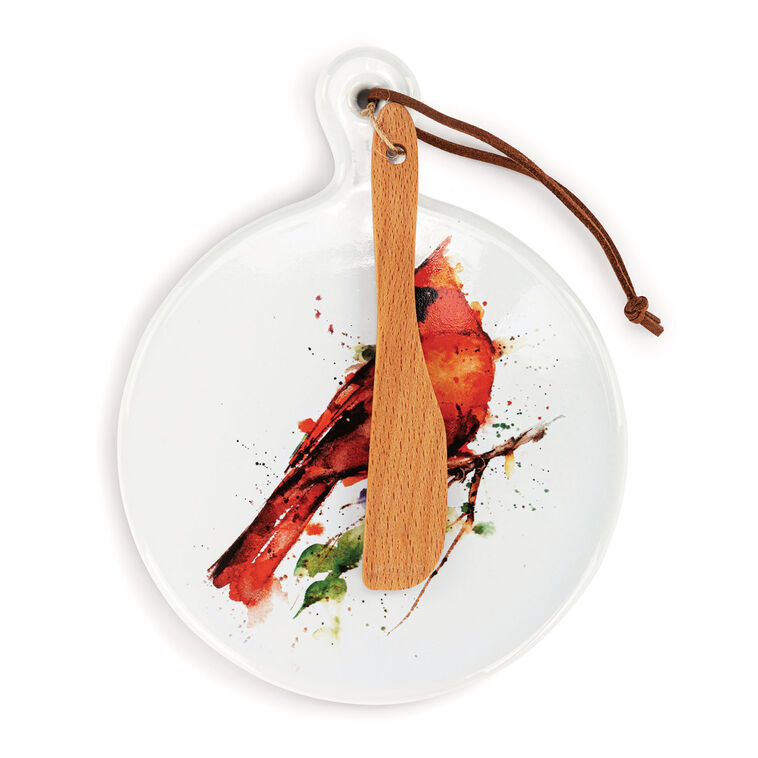 hallmark Demdaco Cardinal Mini Ceramic Serving Board 6.5"