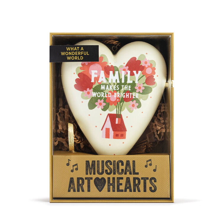 Hallmark Demdaco Family Makes The World Brighter Musical Art Heart Sculpture