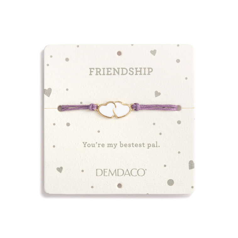 Hallmark Demdaco Friendship Lavender Plush Bear With Hearts Bracelet