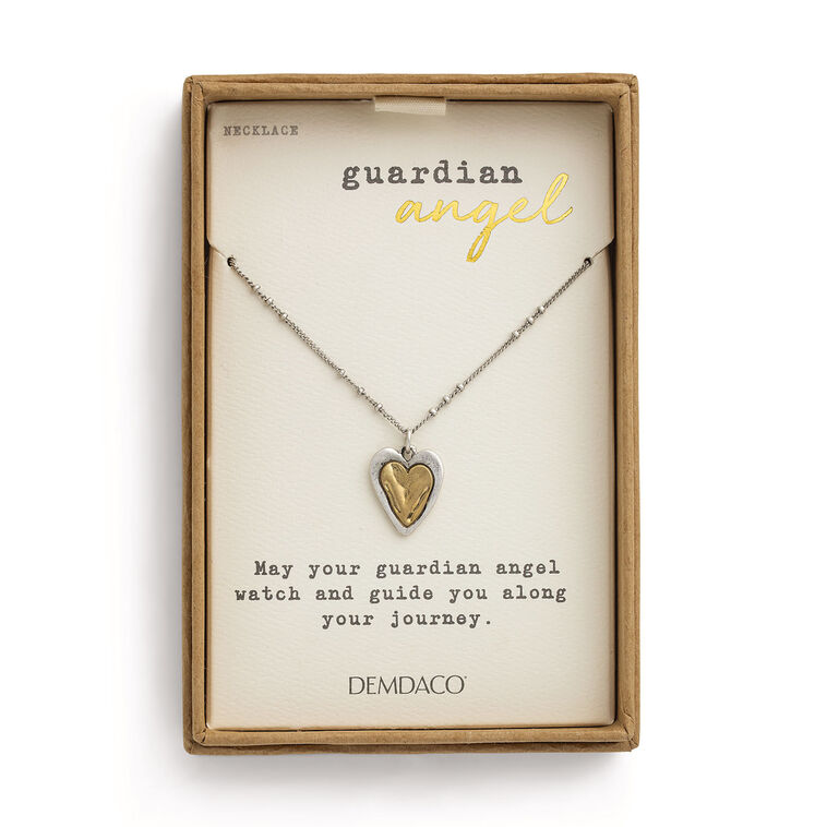 Hallmark Demdaco Heart Charm Guardian Angel Necklace 18"