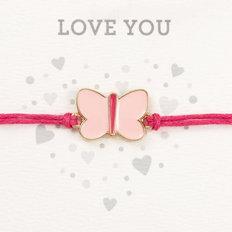 Hallmark Demdaco Love You Bear Stuffed Animal With Butterfly Bracelet