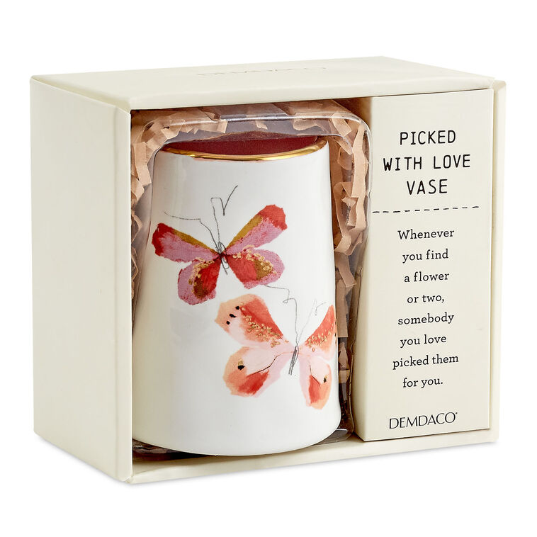Hallmark Demdaco Picked With Love Mini Butterfly Vase 3.5"