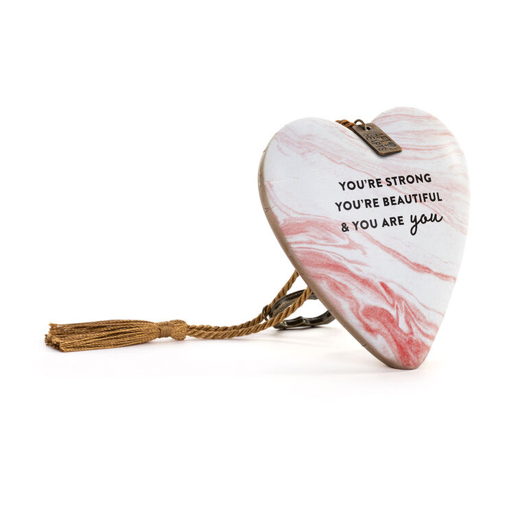 Hallmark Demdaco Strong Beautiful You Art Heart With Key Stand
