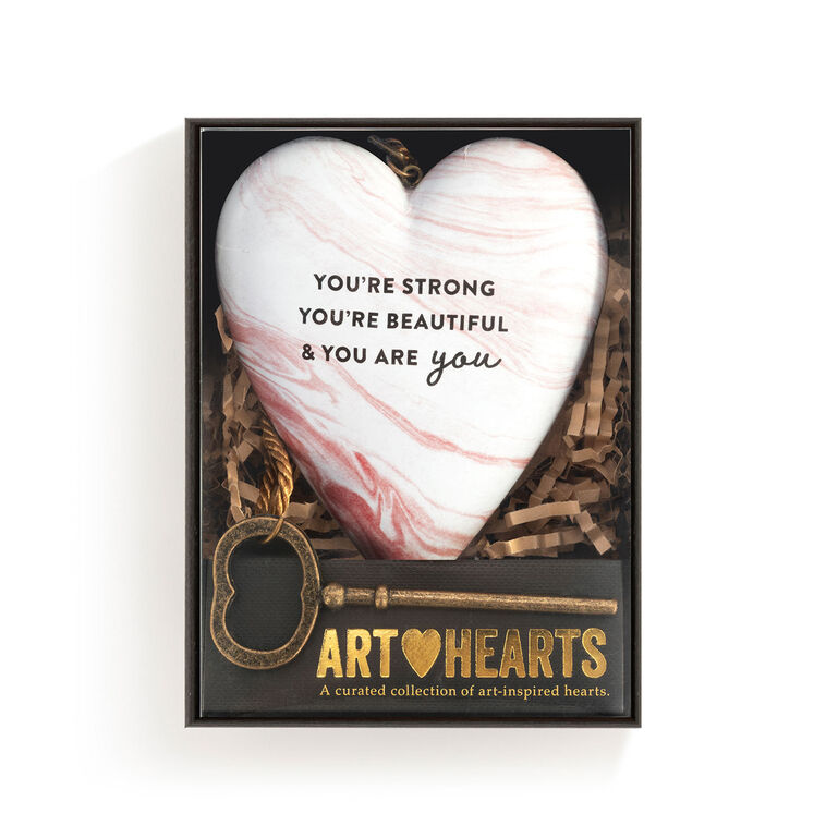 Hallmark Demdaco Strong Beautiful You Art Heart With Key Stand