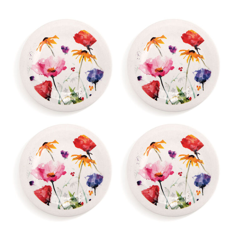 hallmark Demdaco Wildflowers Melamine Appetizer Plates Set of 4