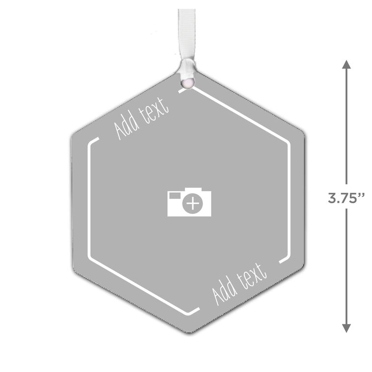 Hallmark Design-Your-Own Hexagon Metal Personalized Ornament Custom Photo And Text