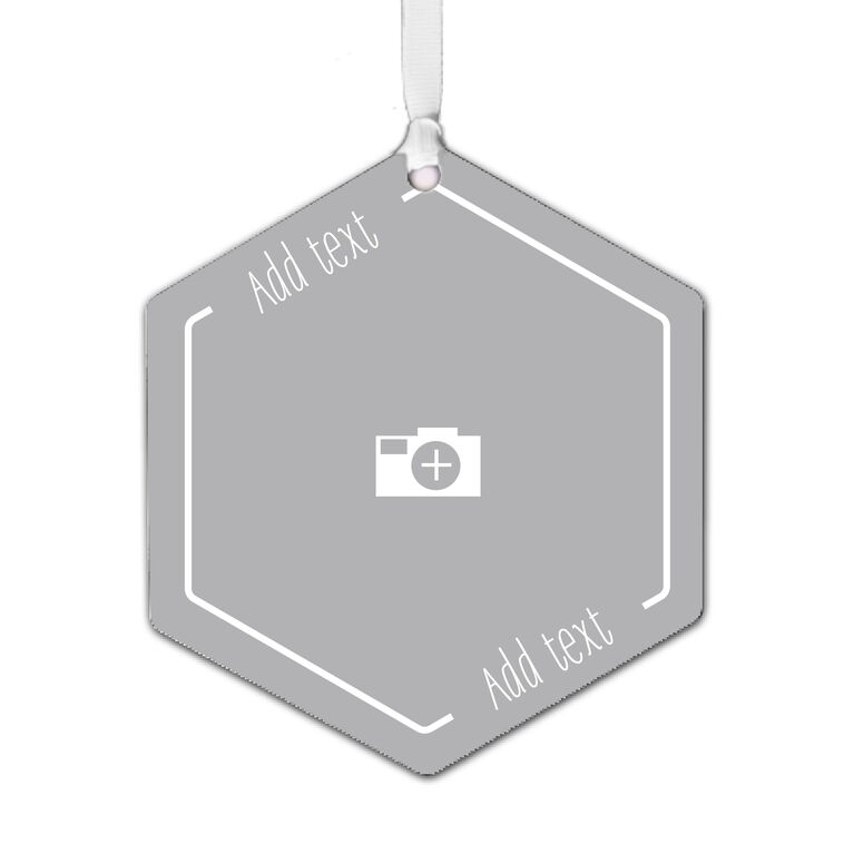 hallmark Design-Your-Own Hexagon Metal Personalized Ornament Custom Photo and Text