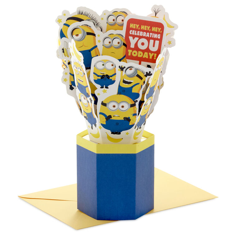 hallmark Despicable Me Minions Celebrating You 3D Pop-Up Card