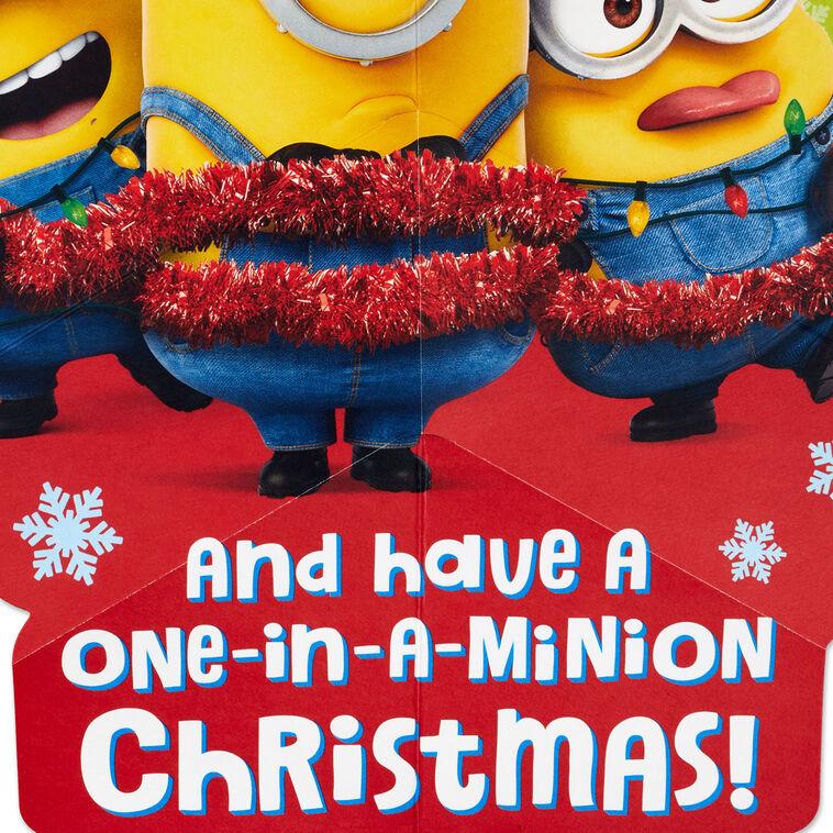 Hallmark Despicable Me Minions Jolly Style Musical Pop-Up Christmas Card