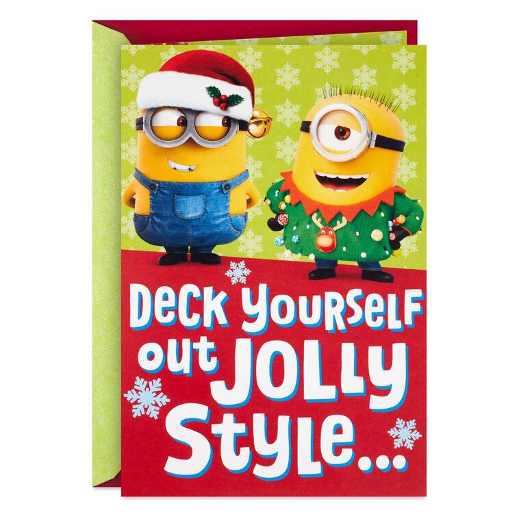 hallmark Despicable Me Minions Jolly Style Musical Pop-Up Christmas Card