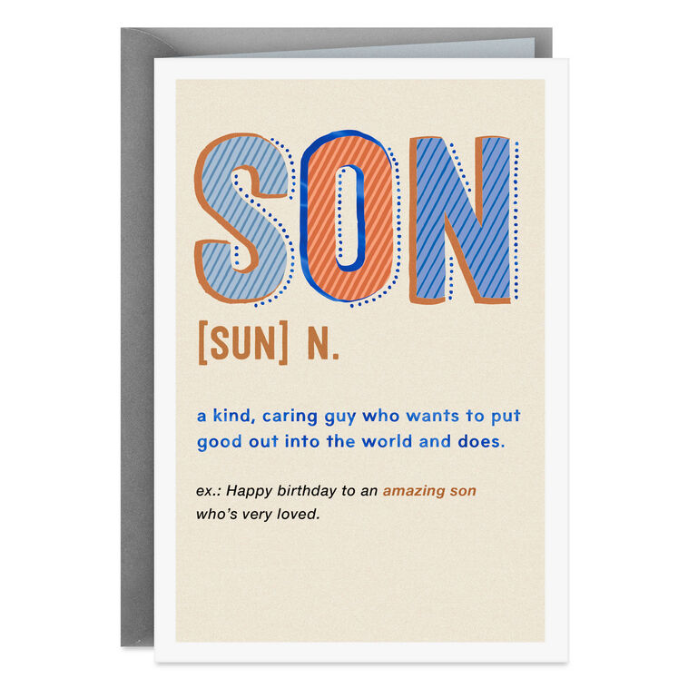 hallmark Dictionary Definition Birthday Card for Son