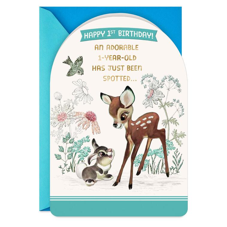 hallmark Disney Bambi and Thumper Wonder and Fun First Birthday Card for Boys
